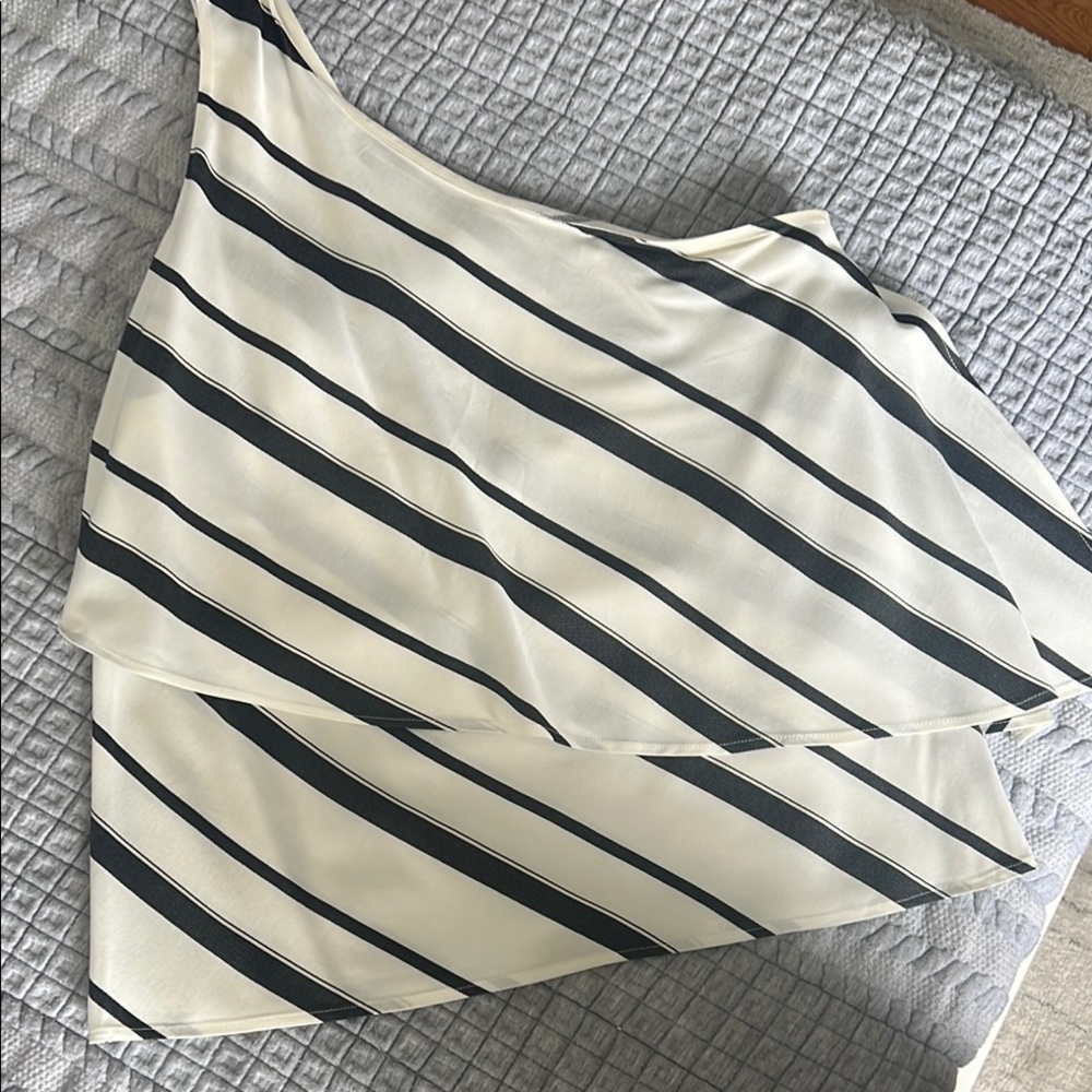 Striped One-Shoulder Top